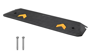 lot 414 image: VEVOR Upgraded Rubber Threshold Ramp, 1 Rise Wheelchair Ramp Doorway, Natural Curb Ramp Rated 33069 lbs Load Capacity, Non-Slip Textured Surface Rubber Curb Ramp for Wheelchair and Scooter