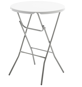 lot 415 image: BTEXPERT 32 Round 43 Bar Height White Granite Plastic Folding Table Portable Commercial Table Banquet Card Coffee Dining Cocktail Table for Wedding Party Event Home Kitchen Outdoor