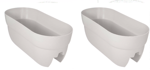 lot 429 image: LOT OF 2 Bloomers Railing Polyethylene Outdoor Planter 23.75x9.5