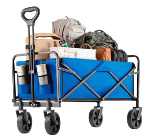 lot 437 image: Beddle Foldable Cargo Wagon with All-Terrain Wheels, Portable Shopping Wagon Large Capacity Utility Cart, Heavy Duty Collapsible for Sand, Beach, Gardening (30IN Blue)
