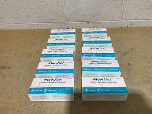 lot 152 image: LOT OF 10 Flowflex COVID-19 Antigen Home Test Kit, 1 Pack, 5 Tests Total (Exp 07232026)