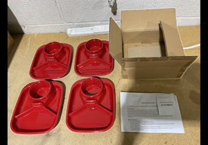 lot 166 image: LOT OF 24 Kitchen HQ Divided Plate Set of 4 (96 Total)