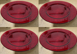 lot 178 image: LOT OF 4 Decor Red Plates