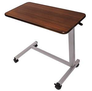 lot 179 image: Vaunn Medical Adjustable Overbed Bedside Table With Wheels (Hospital and Home Medical Use)