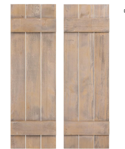 lot 182 image: Giantex Farmhouse Window Shutters Wall Decor, Set of 2 Shutters for Windows, Paulownia Wood, Wall Mounted Hardware Included, Rustic Window Shutters for Outside Inside (Rustic Brown, 36 x 11)