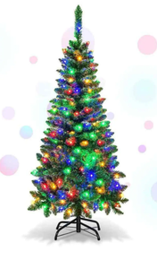 lot 195 image: Costway 4FT Pre-Lit Artificial Pencil Christmas Tree With Led Lights cm25009us-21