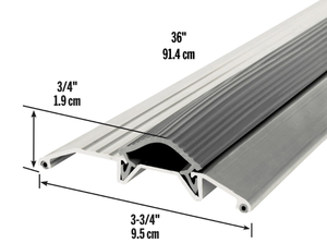 lot 198 image: M-D Building Products 08102 3-34 in. x 34 in. x 36 in. Silver Aluminum and Vinyl Heavy-Duty Low-Profile Threshold (Minor Transit Damage)