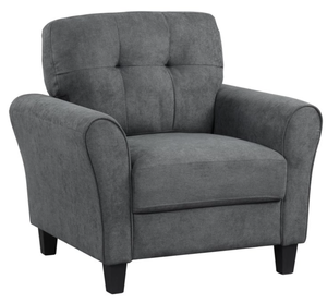 lot 331 image: Costway Upholstered Modern Accent Chair Mid-Century Armchair with Sturdy Legs Grey