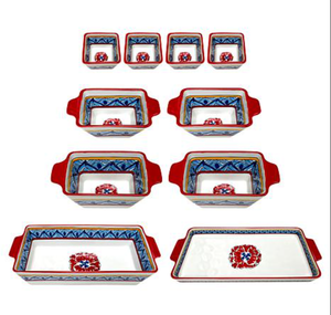 lot 351 image: Lidias Kitchen 10-piece Nesting Oven-To-Table Ceramic Baking Set