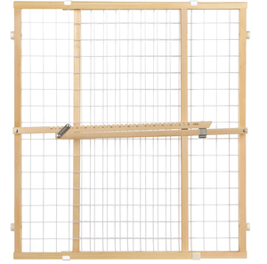 lot 355 image: Toddleroo by North States - Extra-Wide Wire Mesh Wooden Baby Gate Pressure Mounted Baby Gate for Doorways - Adjustable 29.5 to 50 Inches Wide - 31 Inches Tall
