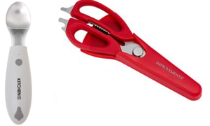 lot 362 image: LOT OF 2 Kitchen HQ Heated Ice Cream Scoop & Improvements 9-in-1 Multifunctional Scissor