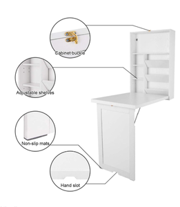 lot 81 image: Exlonjet Casart Multi-Function Computer Desk, Wall Mounted Fold Out Table, Convertible Desk Writing Desk for Home and Office 23.5X37.5X59.5