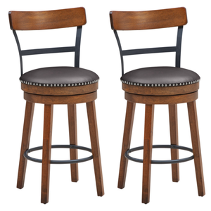 lot 86 image: Costway Set of 2 Swivel Counter Height Bar Stools