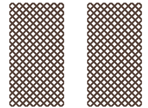 lot 243 image: LOT OF 2 Veranda 4 ft. x 8 ft. Brazilian Walnut Garden Vinyl Lattice (Transit Damage)
