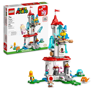 lot 247 image: LEGO Super Mario Cat Peach Suit and Frozen Tower Expansion Set 71407 Building Toy Set for Kids, Boys, and Girls Ages 7 (494 Pieces)