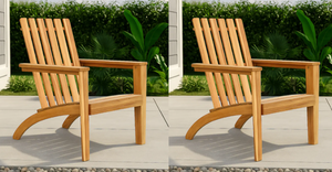 lot 390 image: LOT OF 2 Hivvago - Acacia Wood Outdoor Lounge Chair with Armrests - Natural