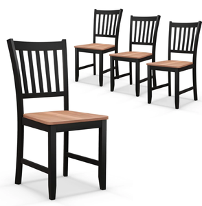 lot 392 image: Giantex Wooden Dining Chairs Set of 4, Farmhouse Kitchen Chair with Rubber Wood Legs (Missing Hardware)