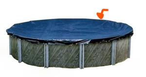 lot 496 image: Swimline 21 Foot Round Above Ground Winter Swimming Pool Cover, Blue