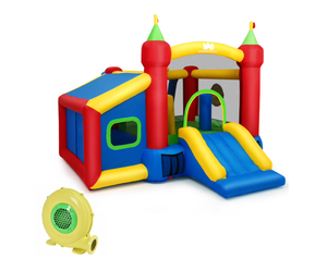 lot 251 image: Costway 6-in-1 Inflatable Bounce House Blow up Castle Toddler Kids Indoor Outdoor with 480 Blower