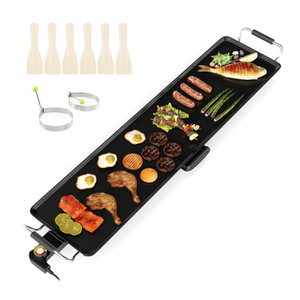 lot 271 image: 35 Inch Large Electric Griddle Nonstick BBQ Grill with Adjustable Temperature-M, Black