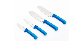lot 290 image: LOT OF 2 Kuhn Rikon Set of 4 SecureGrip Essential Knife Set Black