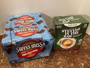 lot 127 image: Swiss Miss Cocoa and Stevia In the Raw