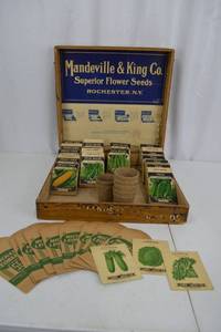 Vintage Card Seed Co. & Michael Leonard Seed Packet Collection in Mandeville & King Wood Display Box