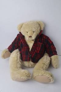 lot 5 image: Eddie Bauer Limited Edition Teddy Bear with Plaid Jacket