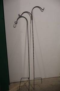 lot 58 image: Pair of Metal Shepherds Hook Garden Stakes