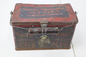 lot 89 image: Tobacco Tin - George Washington Cut Plug - N Reynolds Tobacco Co