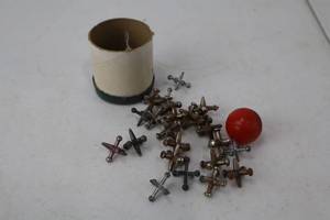 lot 99 image: Miniature Cross-Head Nails and Pins - Assorted Metals