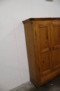 lot 167 image: Armoire - Pine Two-Door Wardrobe with Drawers