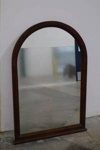 lot 171 image: Arched Floor Mirror - Dark Wood Frame
