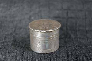lot 209 image: Sterling Silver Lip Balm Container - Engraved Lid