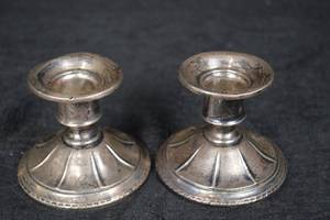 lot 212 image: Candle Holders - Weighted Sterling