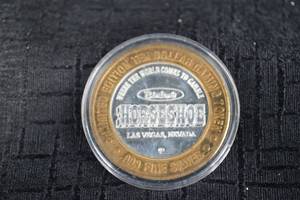 lot 216 image: Gaming Token - Horseshoe Las Vegas Limited Edition Ten Dollar .999 Silver