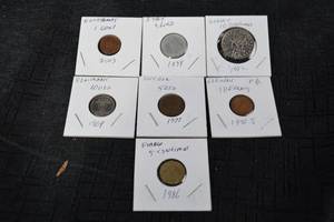 lot 240 image: Coins - NL 1c 2003 & GR 10 Drachmes & FR 5 Centimes & DK 100 re & SE 50 re