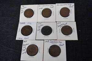 lot 244 image: Canada One Cent Large Cent Lot - Mixed Years 1905-1920