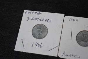 lot 246 image: Austria Coins - 7 Groschen 1906 & 2 Groschen 1952 & 2 Groschen 1954 & 10 Groschen 1925