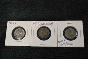 lot A-254 image: Roosevelt Dime - 1949-S & Jefferson War Nickel - 1943 PS