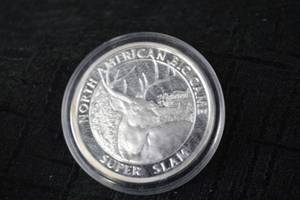 lot A-260 image: Silver 1 Ounce Round - North American Big Game Slam & Whitetail Deer Slam
