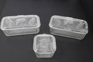 lot 255 image: Glass Storage Containers - Embossed Lids
