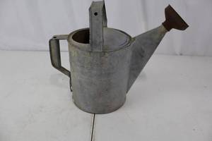 lot 270 image: Watering Can - Galvanized Metal, Long Spout, Sprinkler Rose