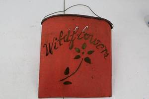 lot 273 image: Wall Hanging - Wildflowers Tin with Floral Cutout