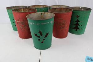 lot 279 image: Christmas Cup Luminaries - Tree & Santa Cutouts