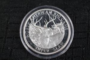 lot 174 image: .999 Silver Round - North American Big Game - Deer Head