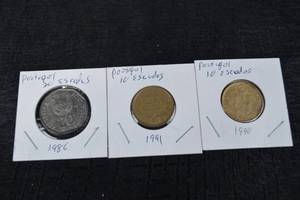 lot 178 image: Portugal 20 Escudos (1986) & Portugal 10 Escudos (19901991) Coins