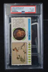 lot 198 image: Hall Of Famer Baseball Card - Mantle & Ruth Double - 1968 American Oil