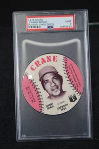 lot 199 image: Hall Of Famer Potato Chips Disc - Crane Johnny Bench (1976) Mint 9