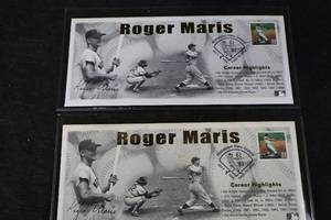 lot 313 image: Roger Maris Career Highlights Cards - Hometown Hero Stamp